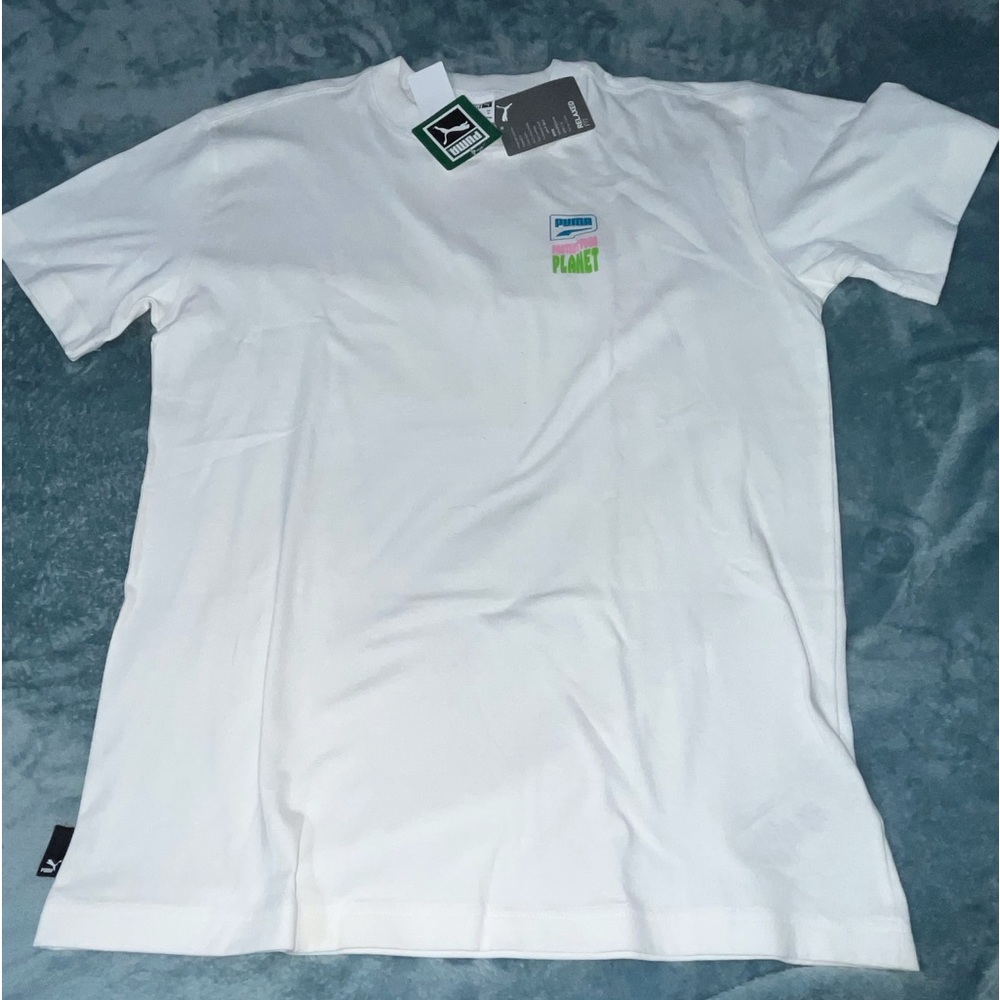 Puma White Short Sleeve Shirt Sz Men’s Medium NWT
